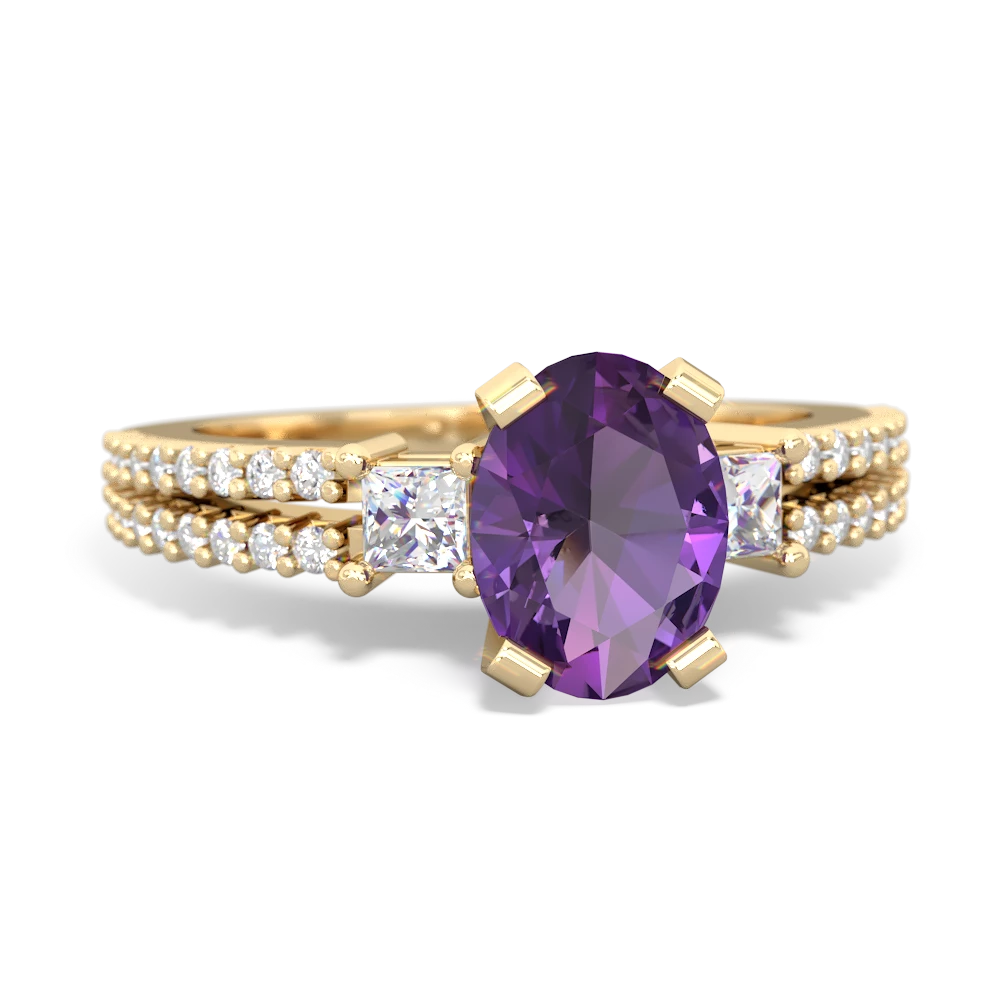 Amethyst Classic 8X6mm Oval Engagement 14K Yellow Gold ring R26438VL