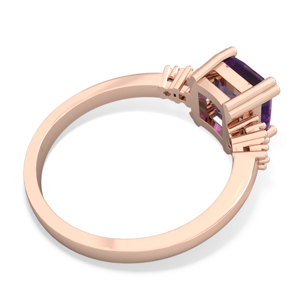 Amethyst Art Deco Princess 14K Rose Gold ring R2014