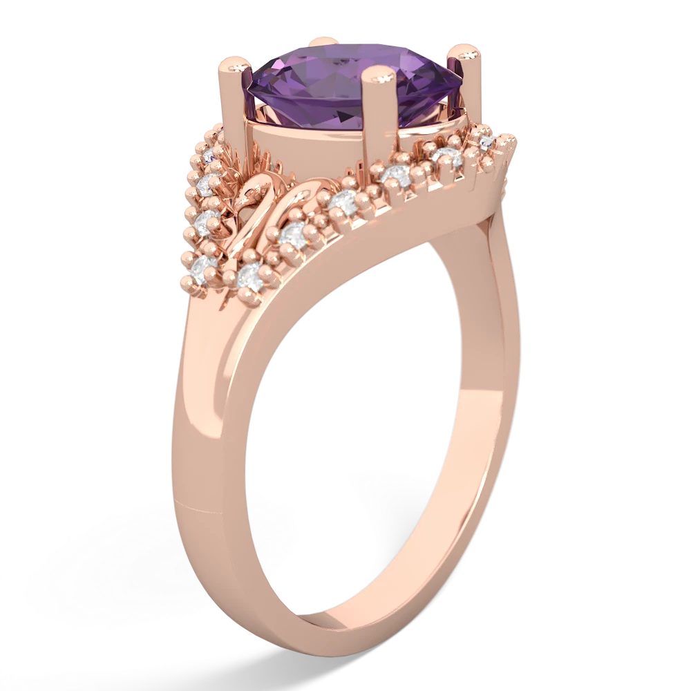 Amethyst Antique Style Cocktail 14K Rose Gold ring R2564
