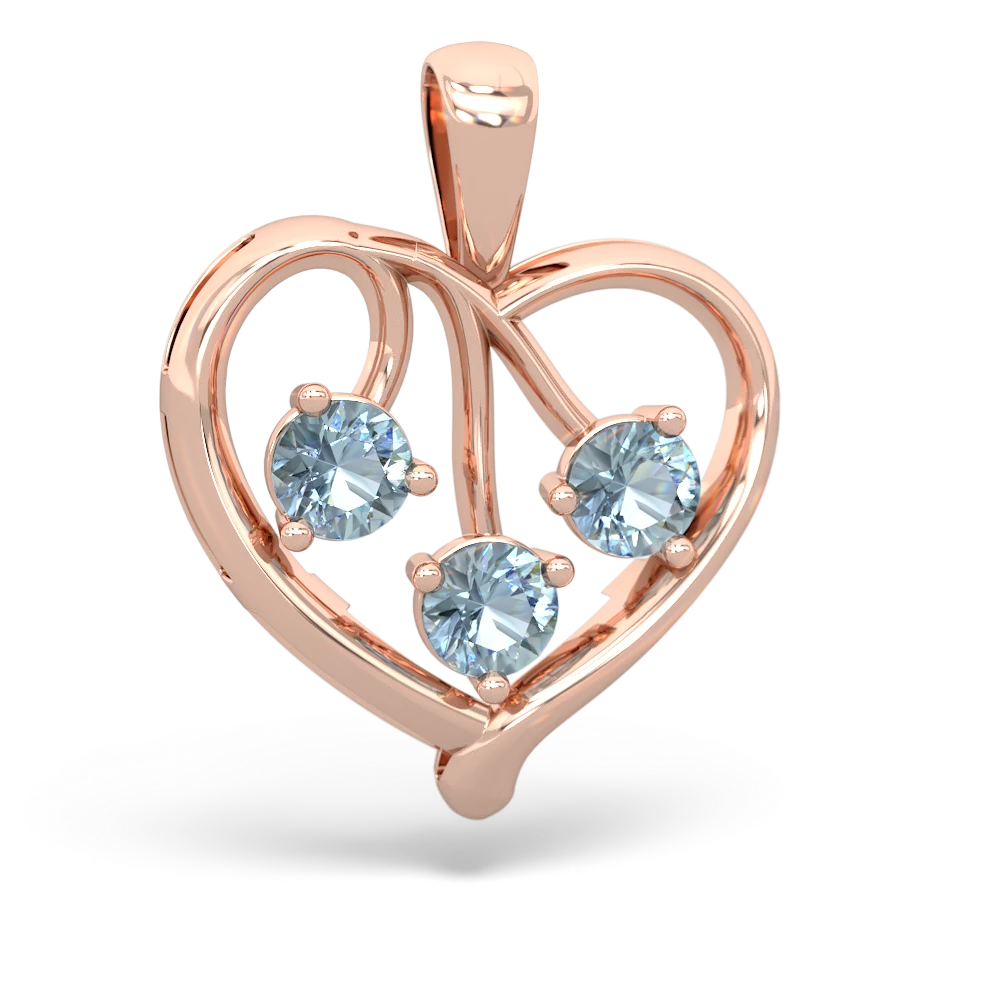 Lab Ruby Glowing Heart 14K Rose Gold pendant P2233