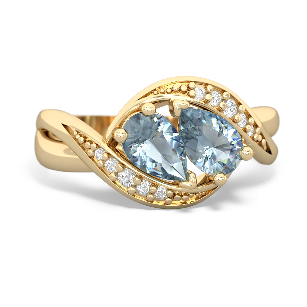 Aquamarine Summer Winds 14K Yellow Gold ring R5342