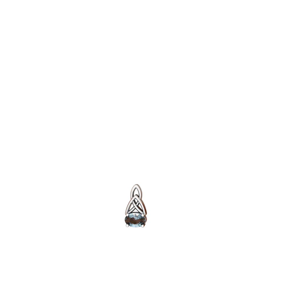 Aquamarine Celtic Trinity Knot 14K White Gold earrings E2389