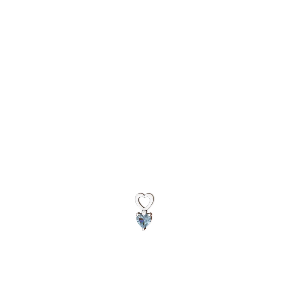 Aquamarine Four Hearts 14K White Gold earrings E2558