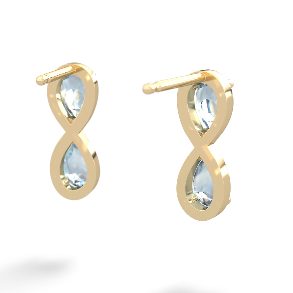 Aquamarine Infinity 14K Yellow Gold earrings E5050