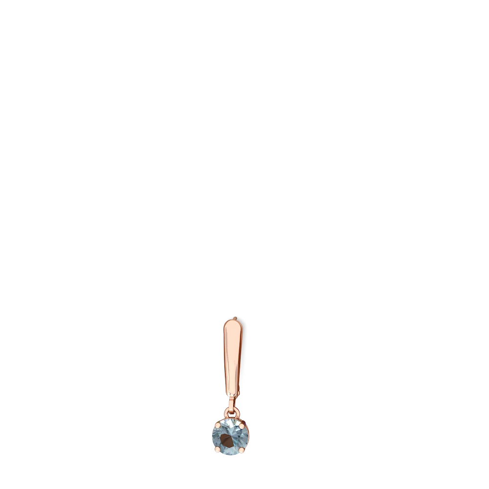 Aquamarine 6Mm  Round Lever Back 14K Rose Gold earrings E2786
