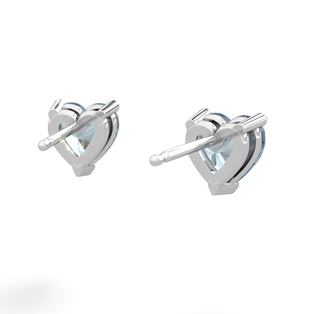 Aquamarine 6Mm Heart Stud 14K White Gold earrings E1862