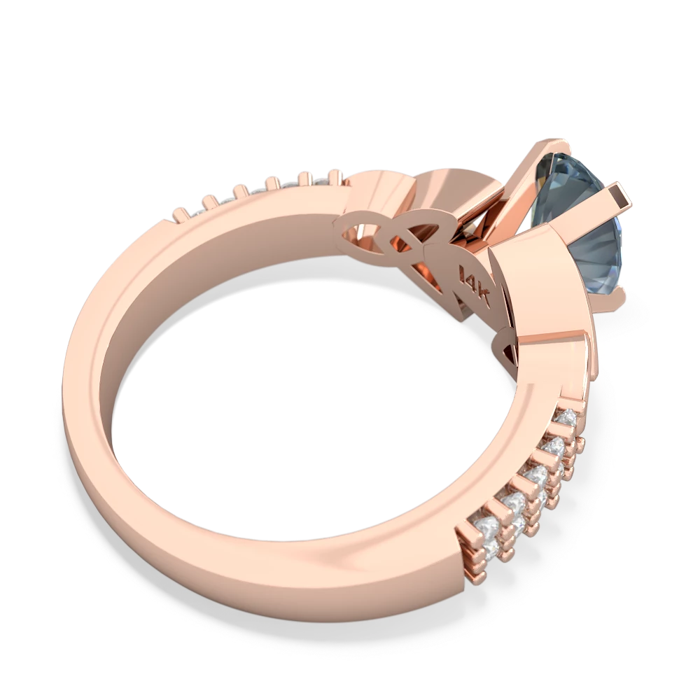 Aquamarine Celtic Knot 8X6 Oval Engagement 14K Rose Gold ring R26448VL