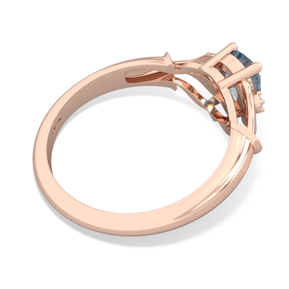 Aquamarine Precious Pear 14K Rose Gold ring R0826