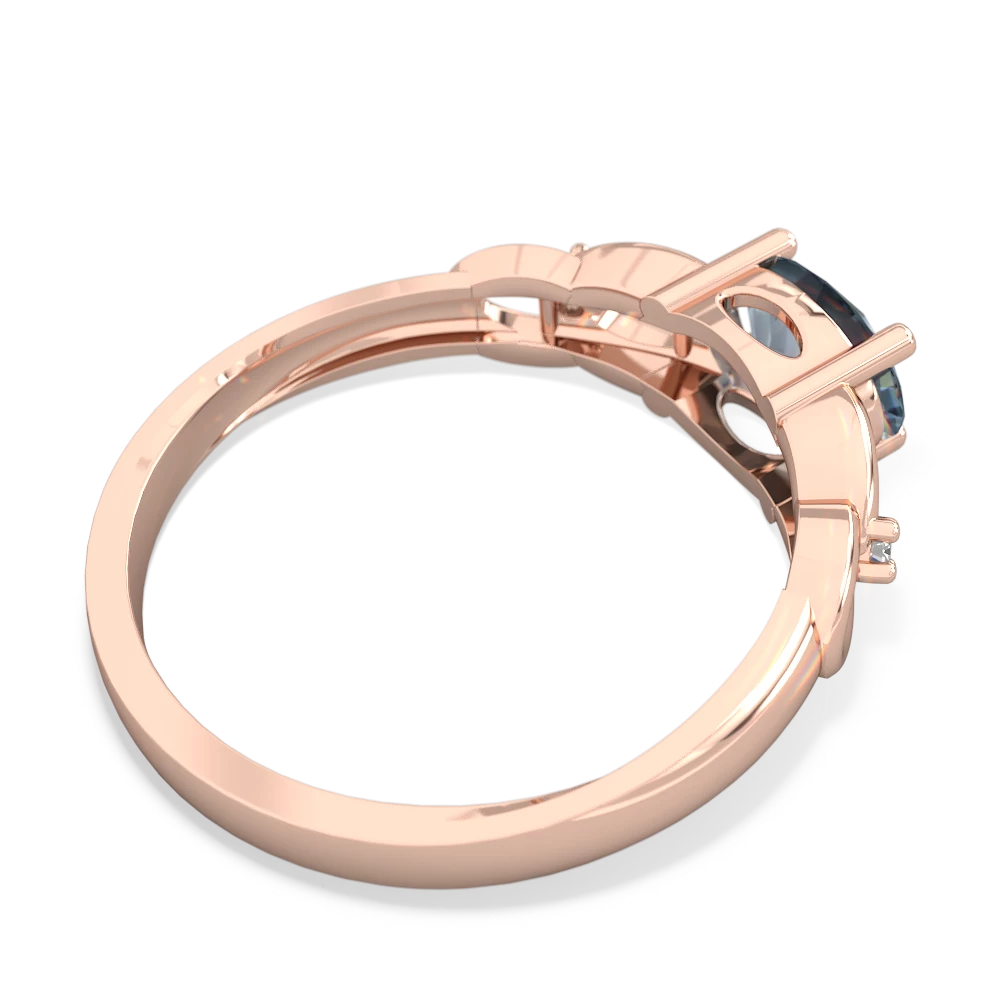 Aquamarine Links 14K Rose Gold ring R4032