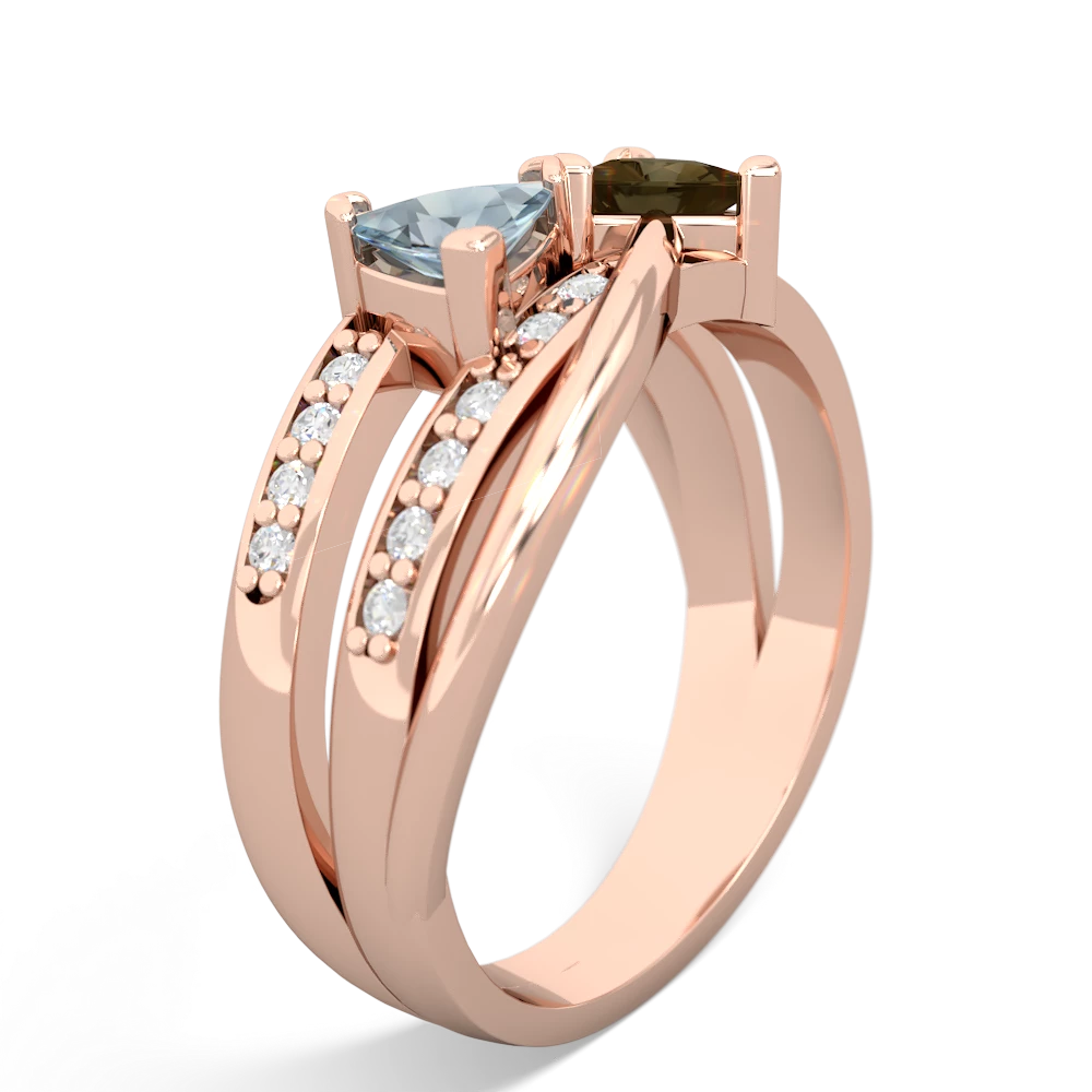 Aquamarine Bowtie 14K Rose Gold ring R2360