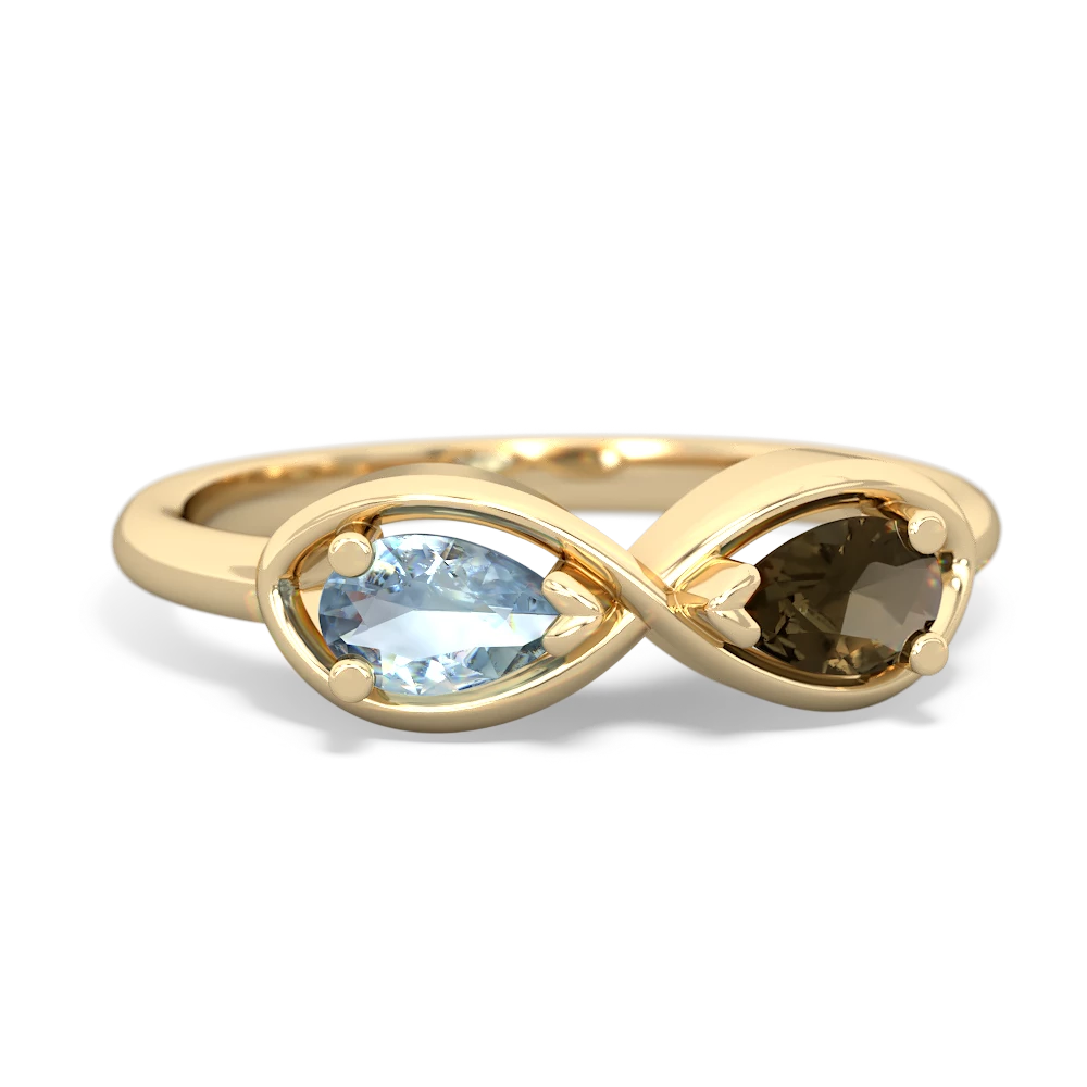 Aquamarine Infinity 14K Yellow Gold ring R5050