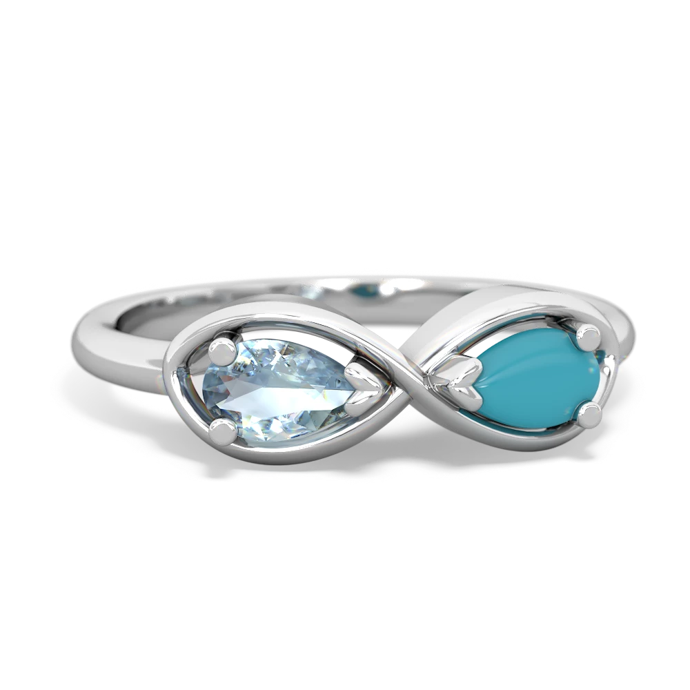 Aquamarine Infinity 14K White Gold ring R5050