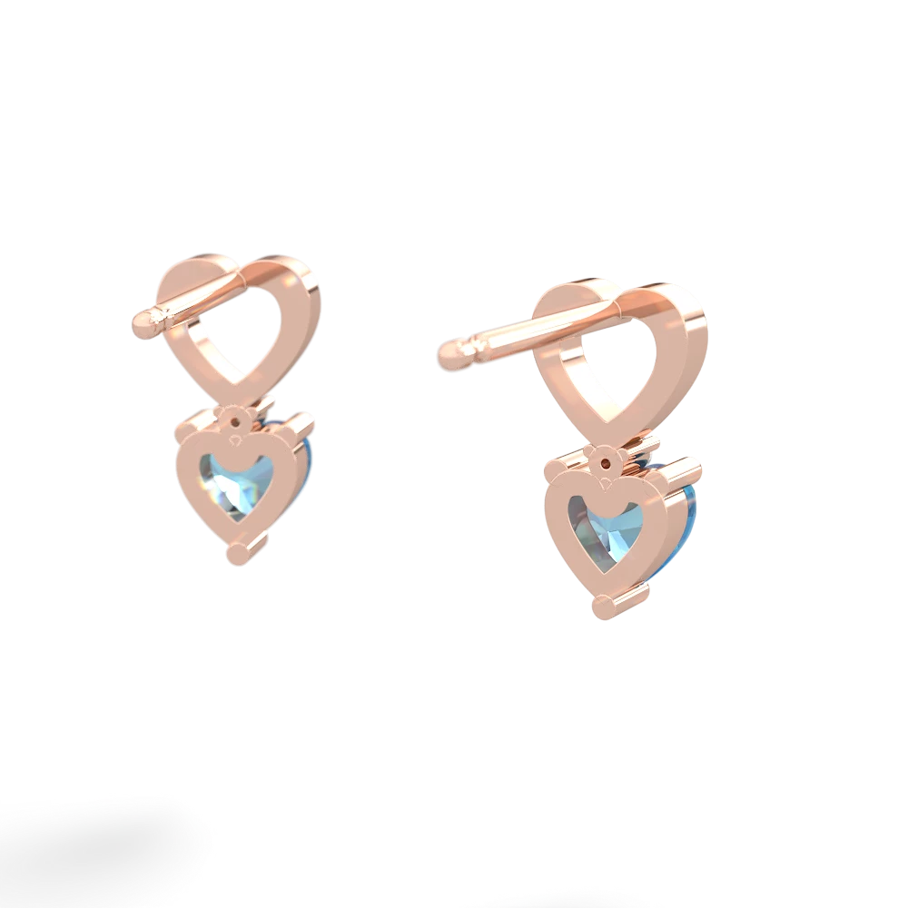 Blue Topaz Four Hearts 14K Rose Gold earrings E2558
