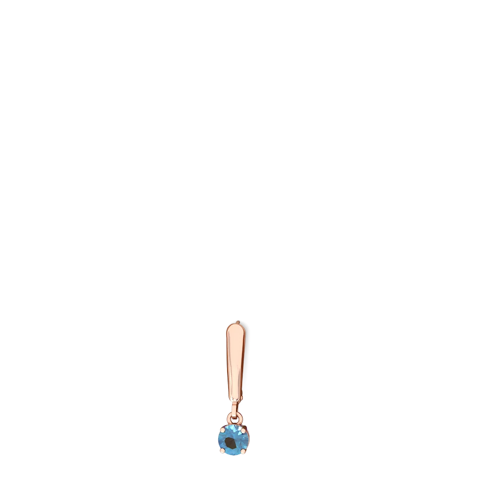 Blue Topaz 5Mm Round Lever Back 14K Rose Gold earrings E2785