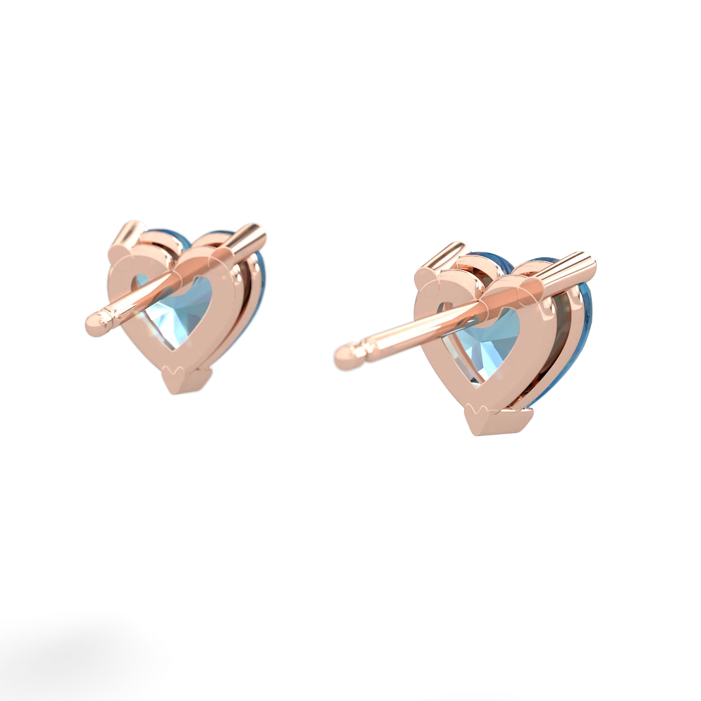 Blue Topaz 6Mm Heart Stud 14K Rose Gold earrings E1862