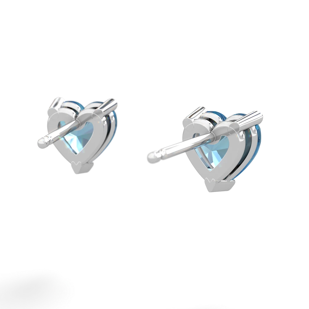 Blue Topaz 6Mm Heart Stud 14K White Gold earrings E1862