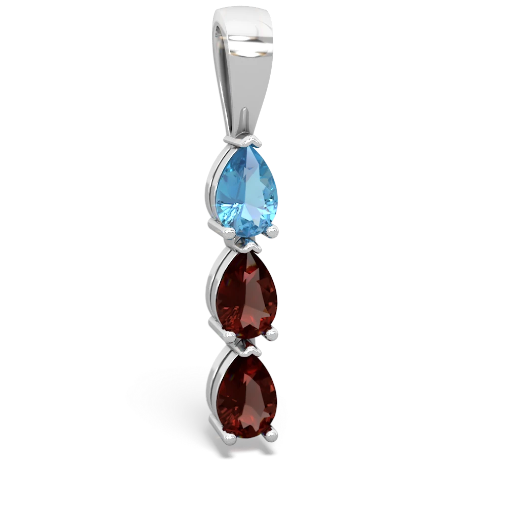 Blue Topaz Dew Drops 14K White Gold pendant P2251