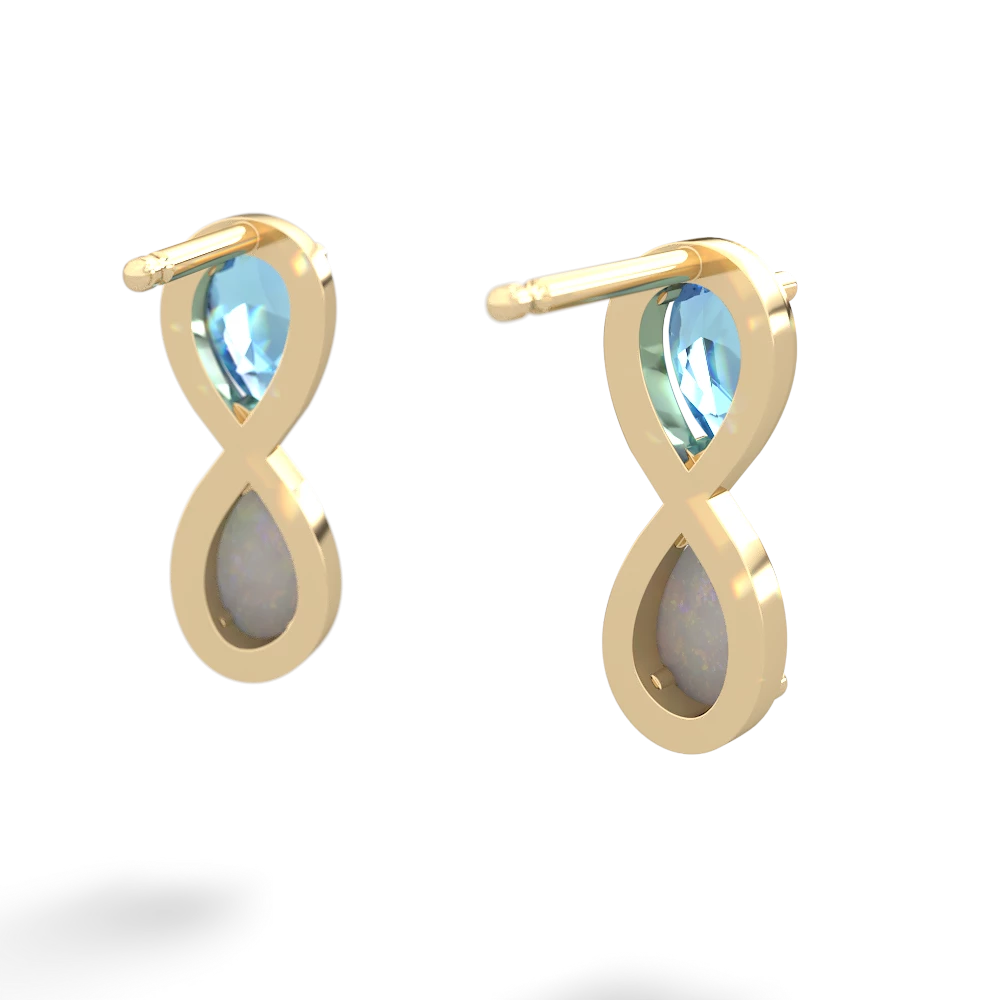 Blue Topaz Infinity 14K Yellow Gold earrings E5050