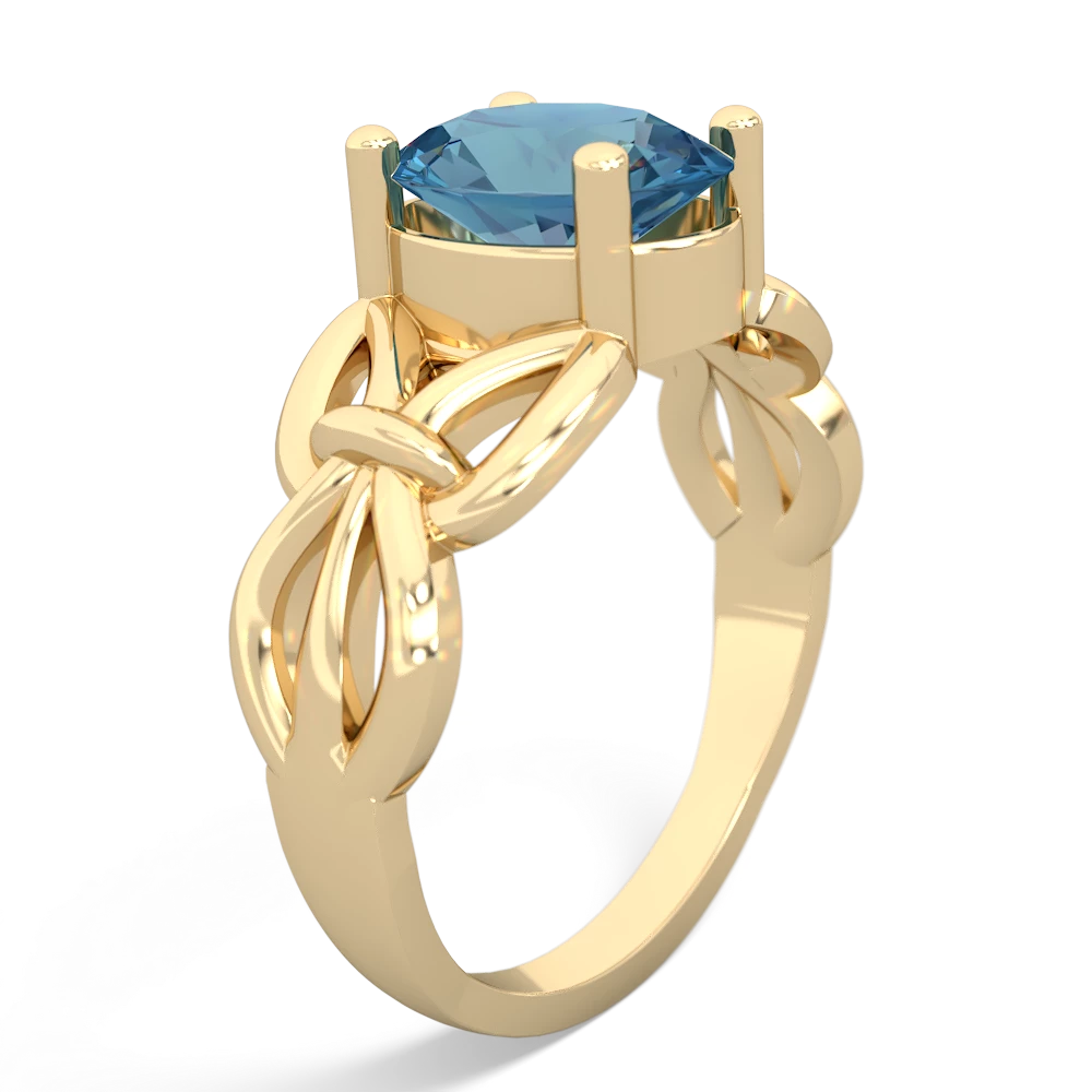 Blue Topaz Celtic Knot Cocktail 14K Yellow Gold ring R2377