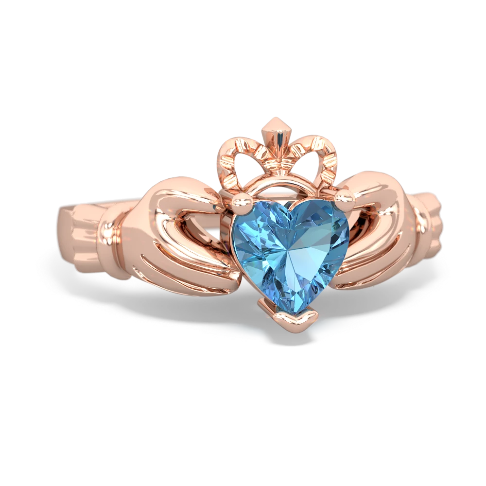 Blue Topaz Claddagh 14K Rose Gold ring R2370