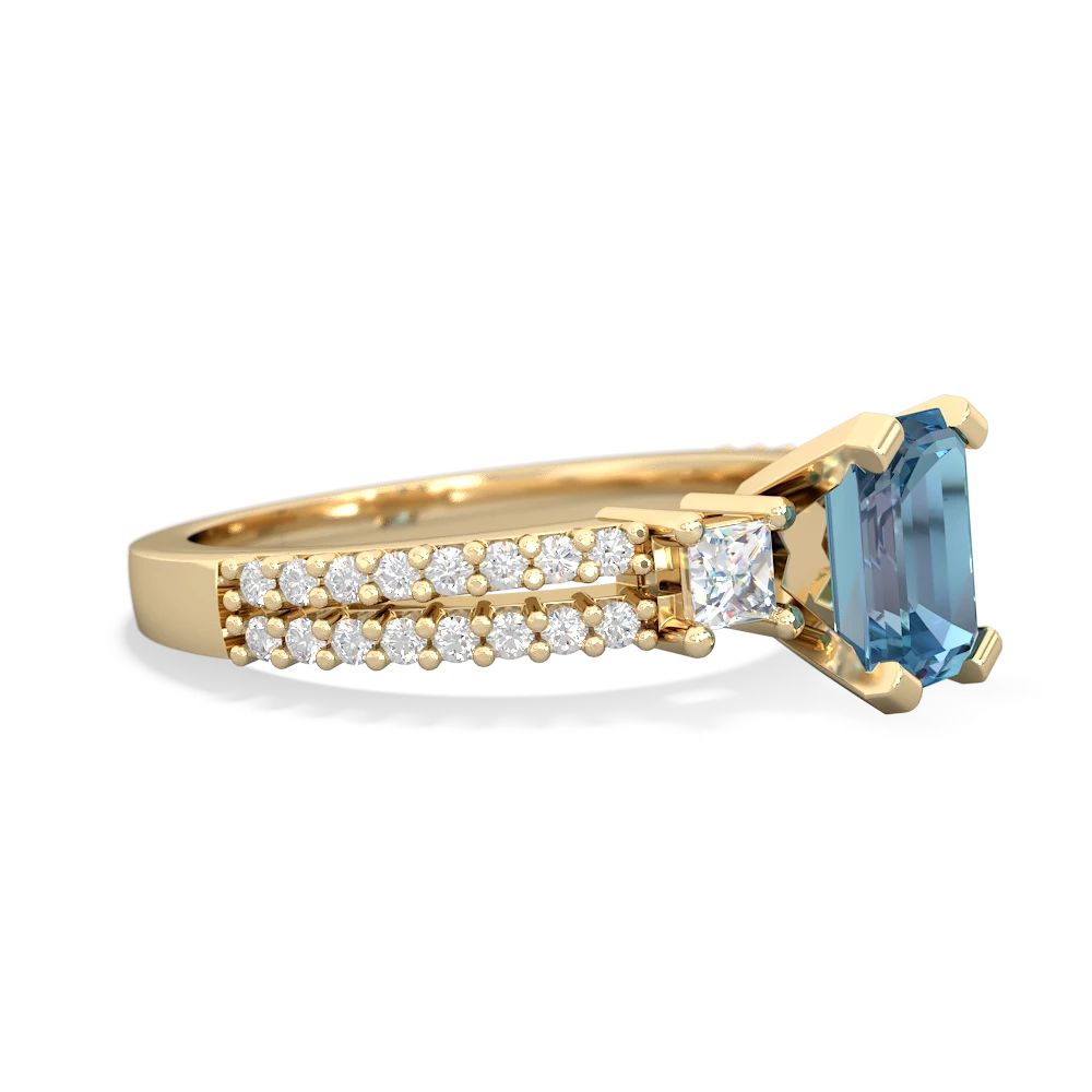 Blue Topaz Classic 7X5mm Emerald-Cut Engagement 14K Yellow Gold ring R26437EM