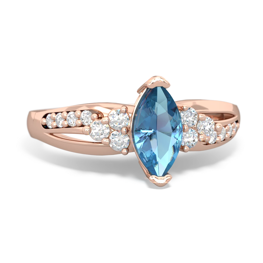 Blue Topaz Royal Marquise 14K Rose Gold ring R2343