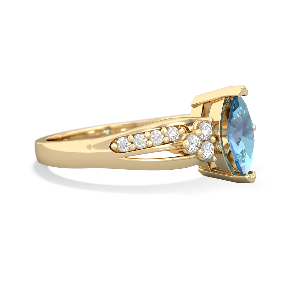 Blue Topaz Royal Marquise 14K Yellow Gold ring R2343