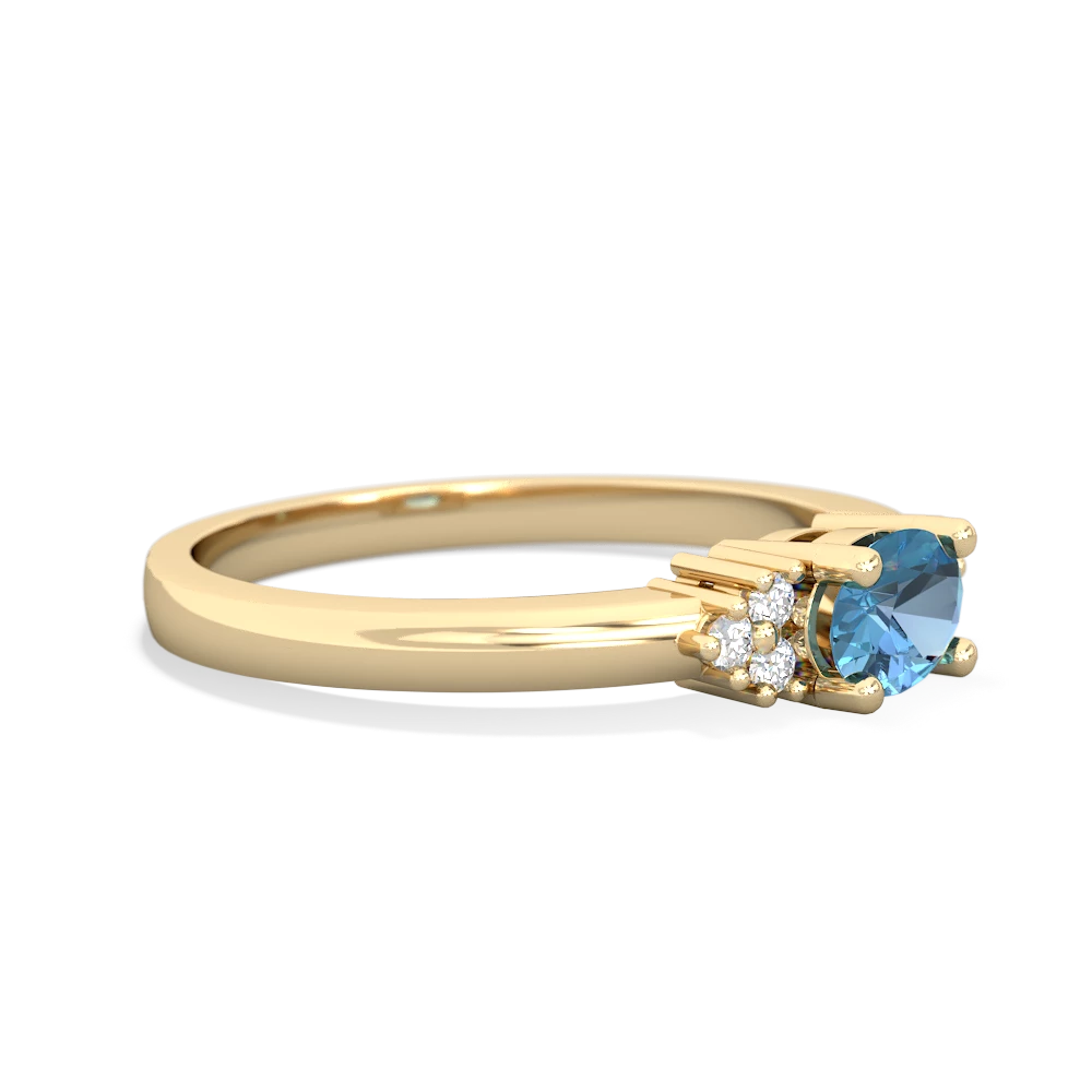 Blue Topaz Simply Elegant East-West 14K Yellow Gold ring R2480