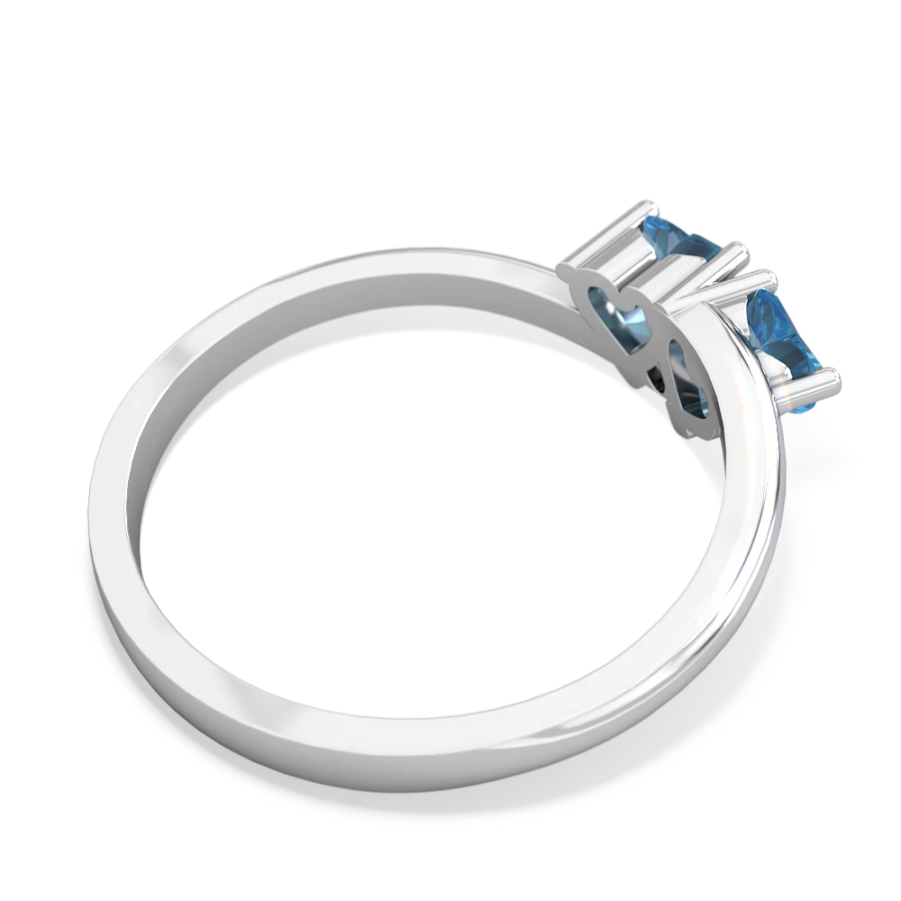 Blue Topaz Sweethearts 14K White Gold ring R5260