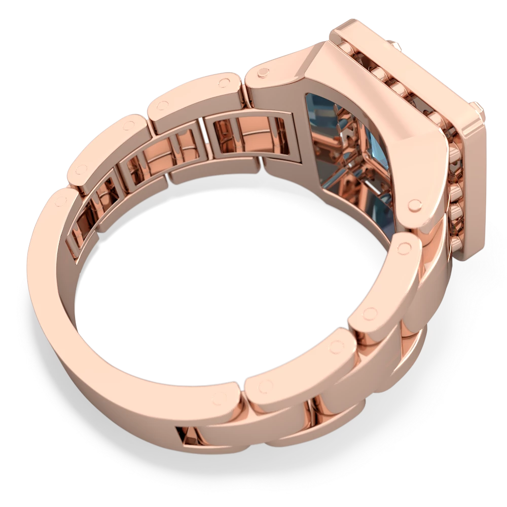 Blue Topaz Men's Watch 14K Rose Gold ring R0510