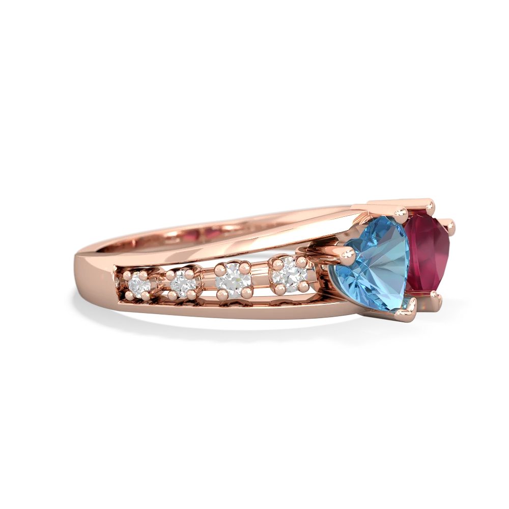 Blue Topaz Heart To Heart 14K Rose Gold ring R3342