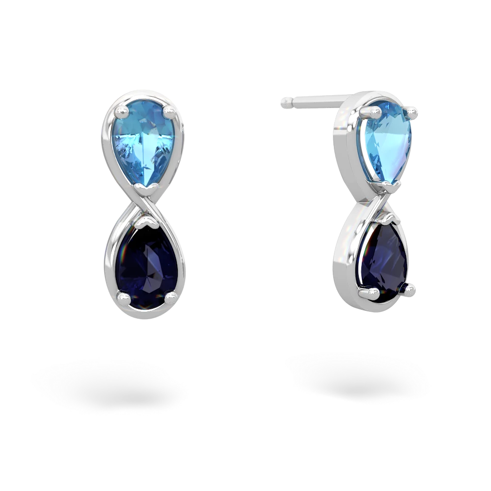 Blue Topaz Infinity 14K White Gold earrings E5050