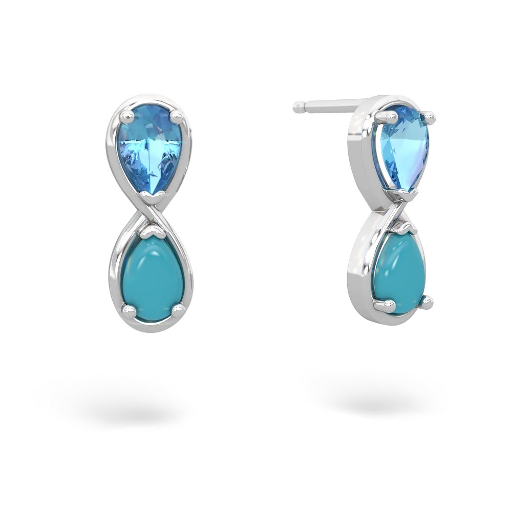 Blue Topaz Infinity 14K White Gold earrings E5050