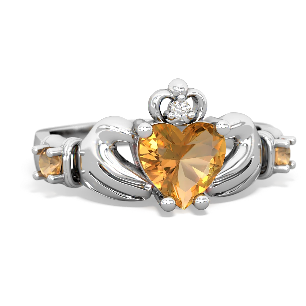 Alexandrite Claddagh Keepsake 14K White Gold ring R5245