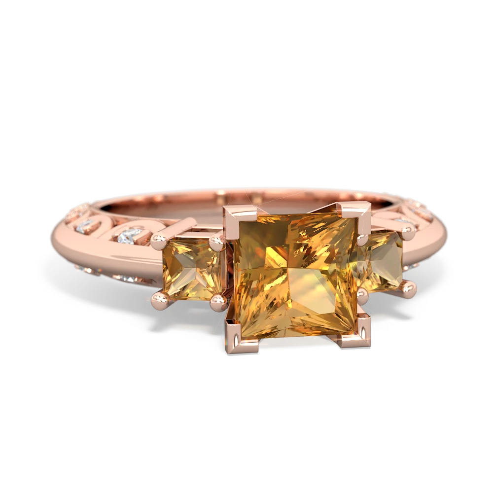 Lab Sapphire Eternal Embrace Engagement 14K Rose Gold ring C2001