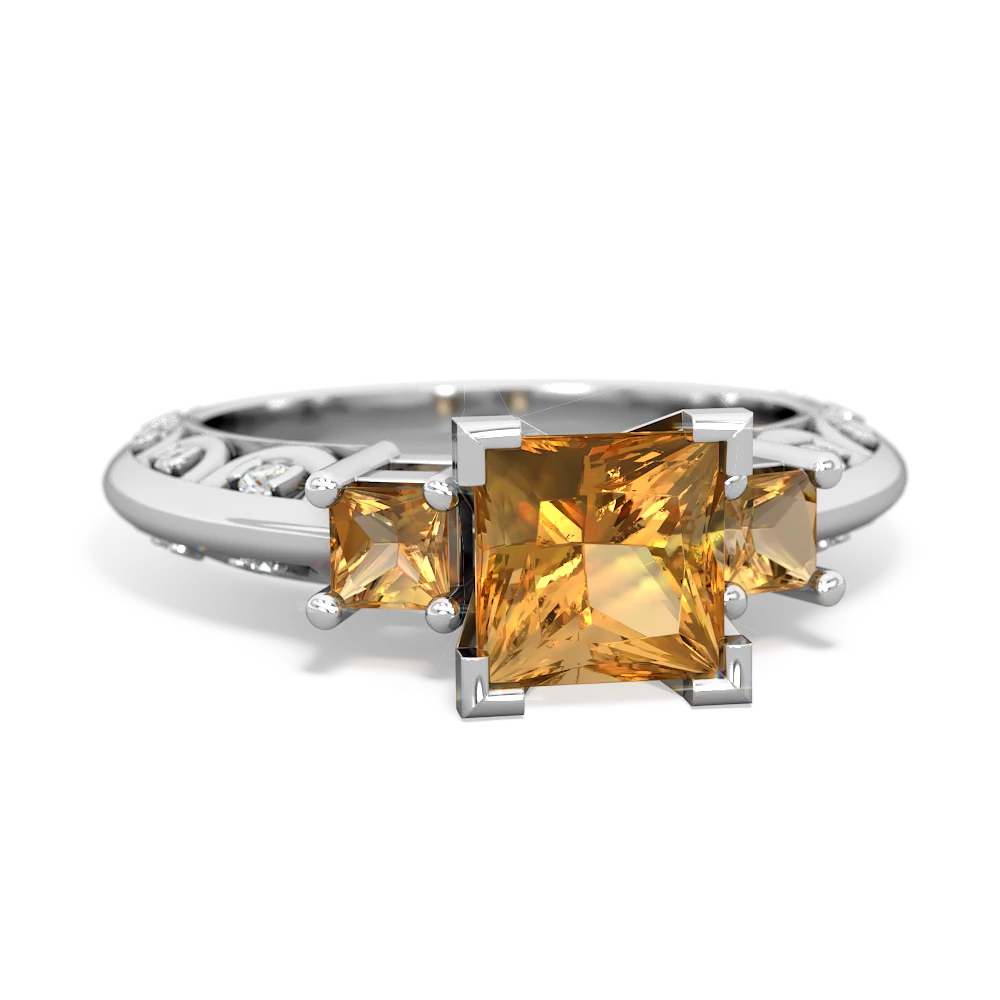 Peridot Eternal Embrace Engagement 14K White Gold ring C2001