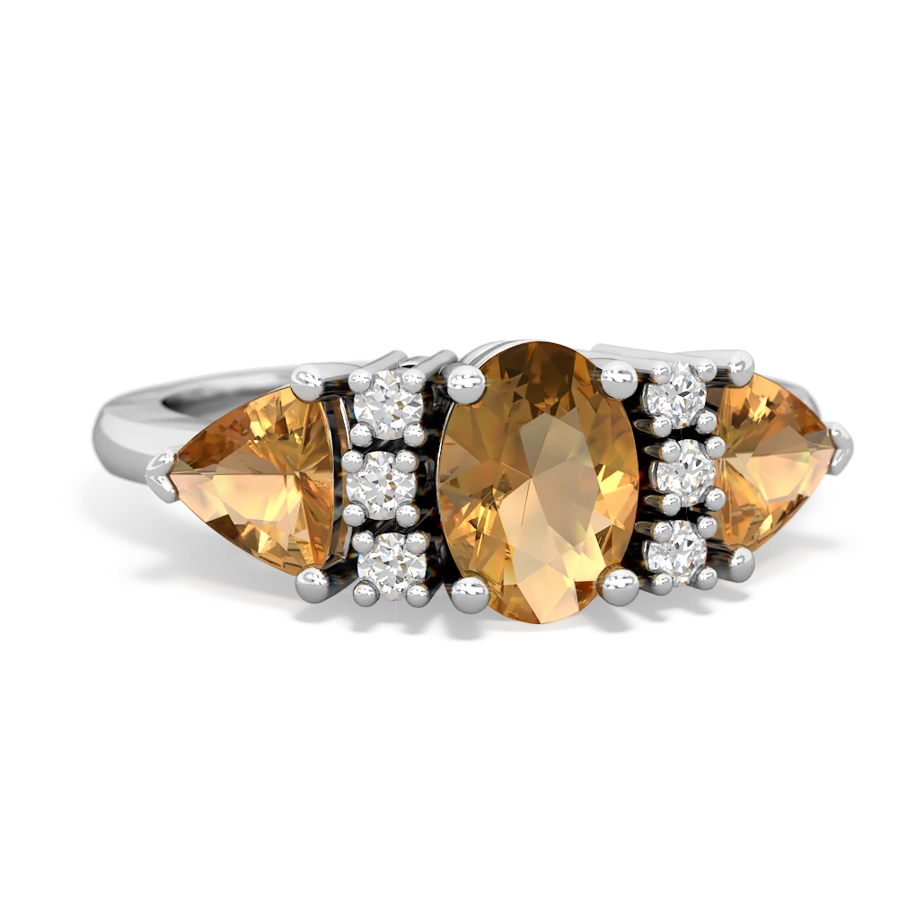 Lab Sapphire Antique Style Three Stone 14K White Gold ring R2186