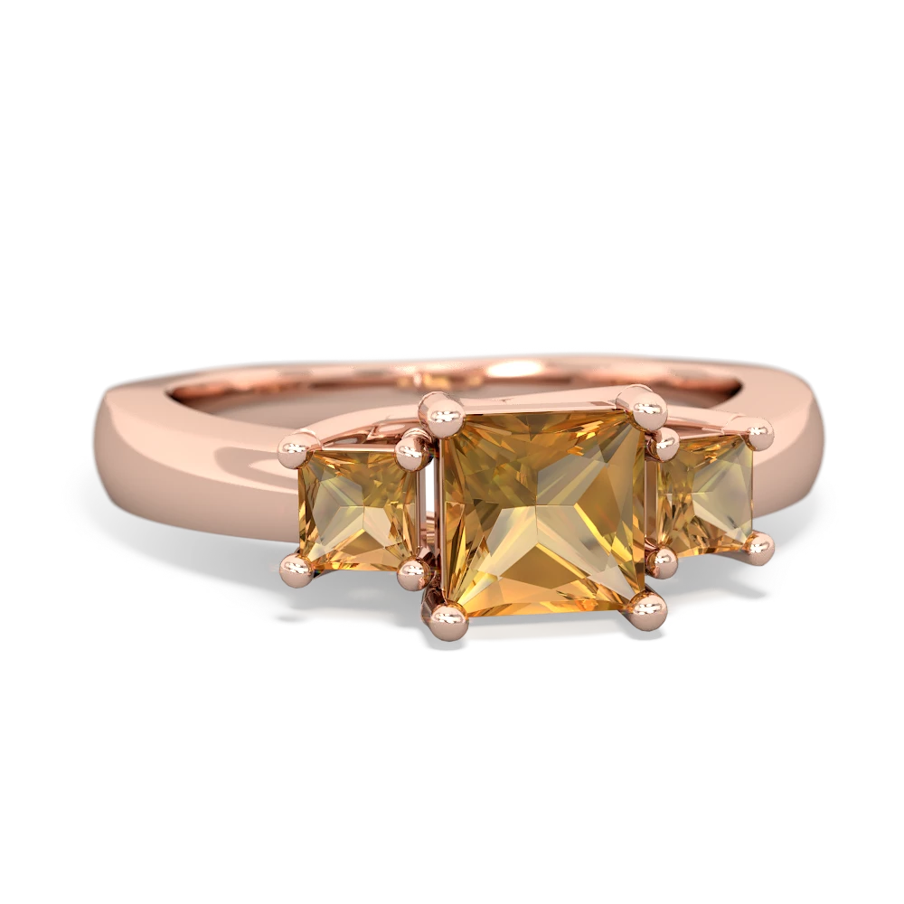Amethyst Three Stone Trellis 14K Rose Gold ring R4015