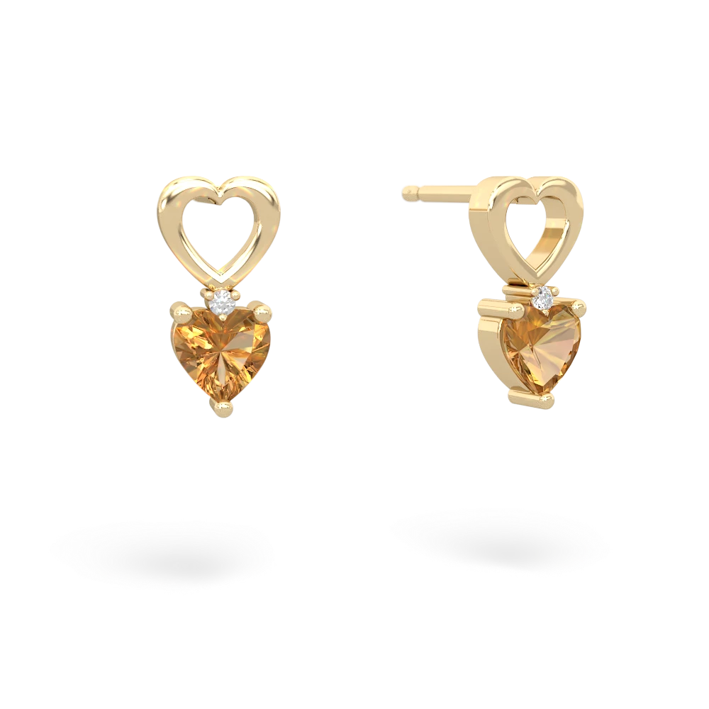 Citrine Four Hearts 14K Yellow Gold earrings E2558