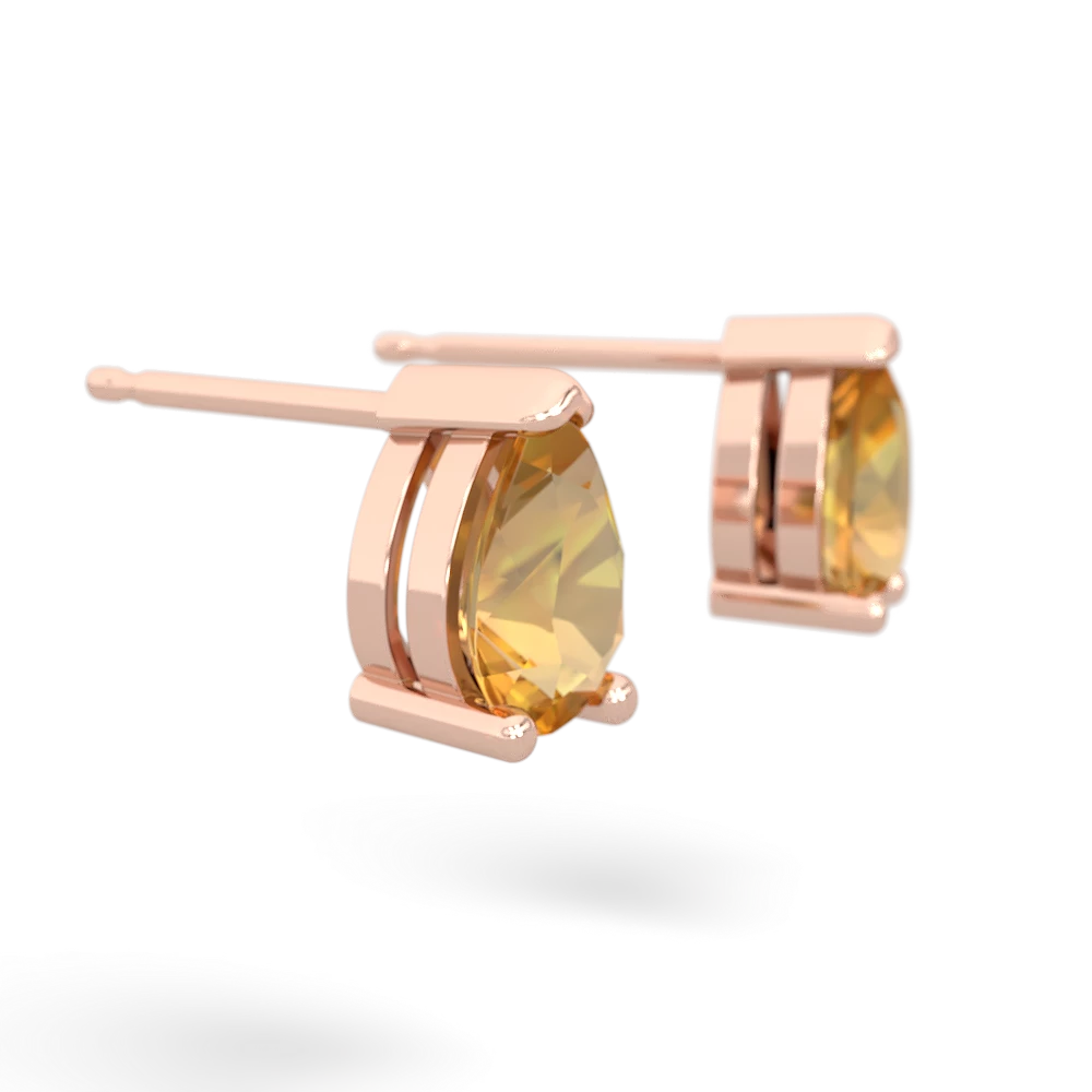 Citrine Teardrop Stud 14K Rose Gold earrings E1793