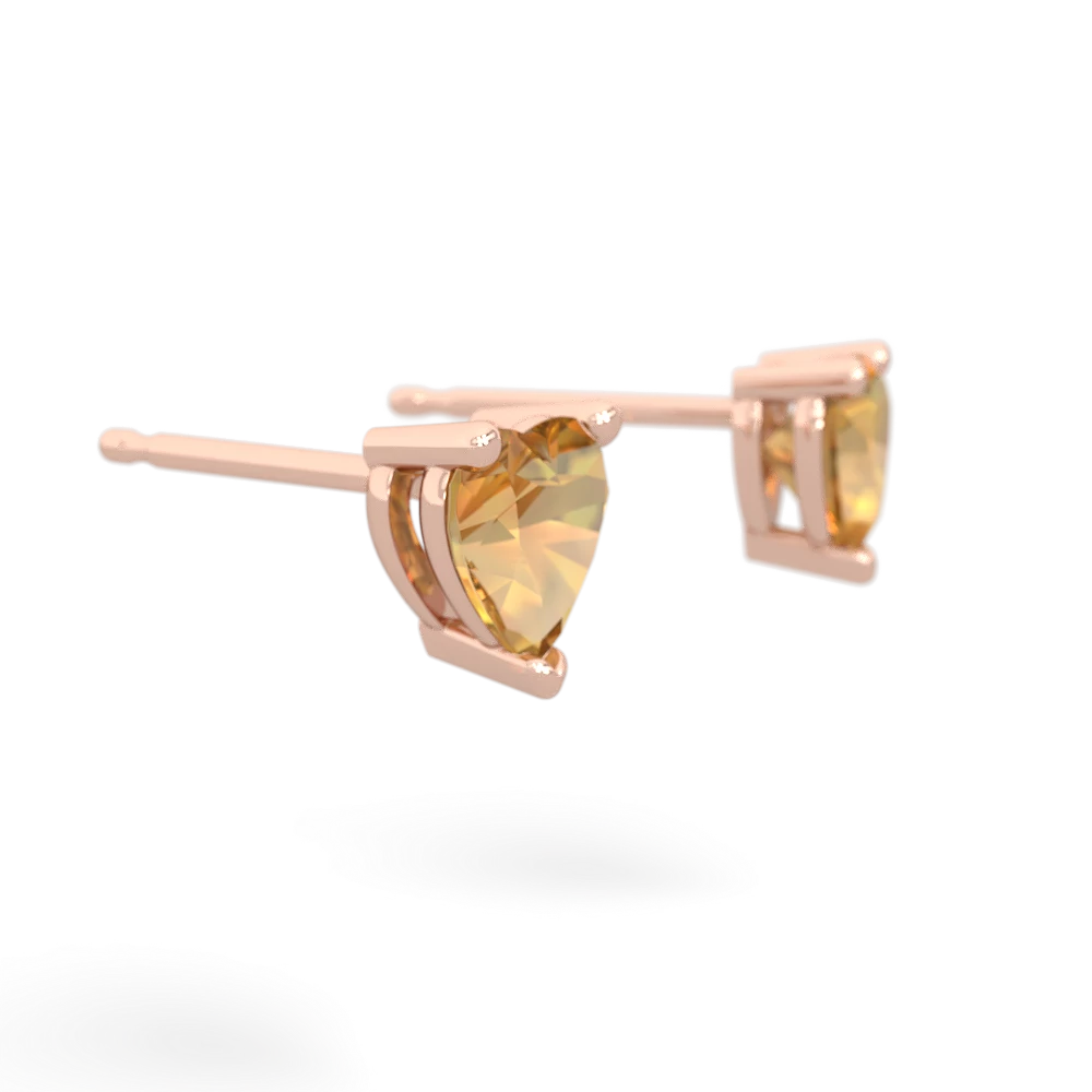 Citrine 5Mm Heart Stud 14K Rose Gold earrings E1861