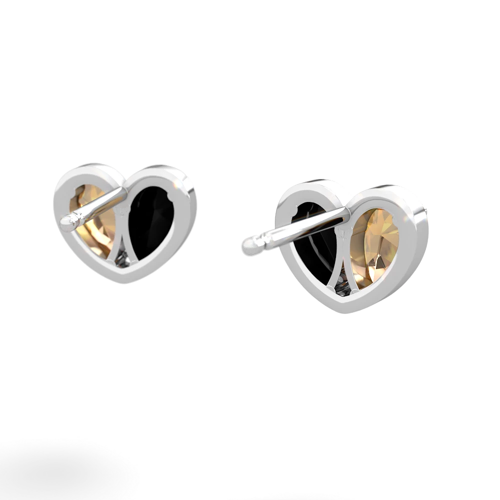 Citrine 'Our Heart' 14K White Gold earrings E5072