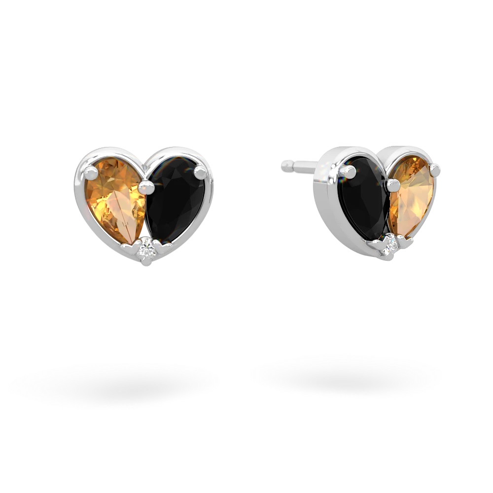 Citrine 'Our Heart' 14K White Gold earrings E5072