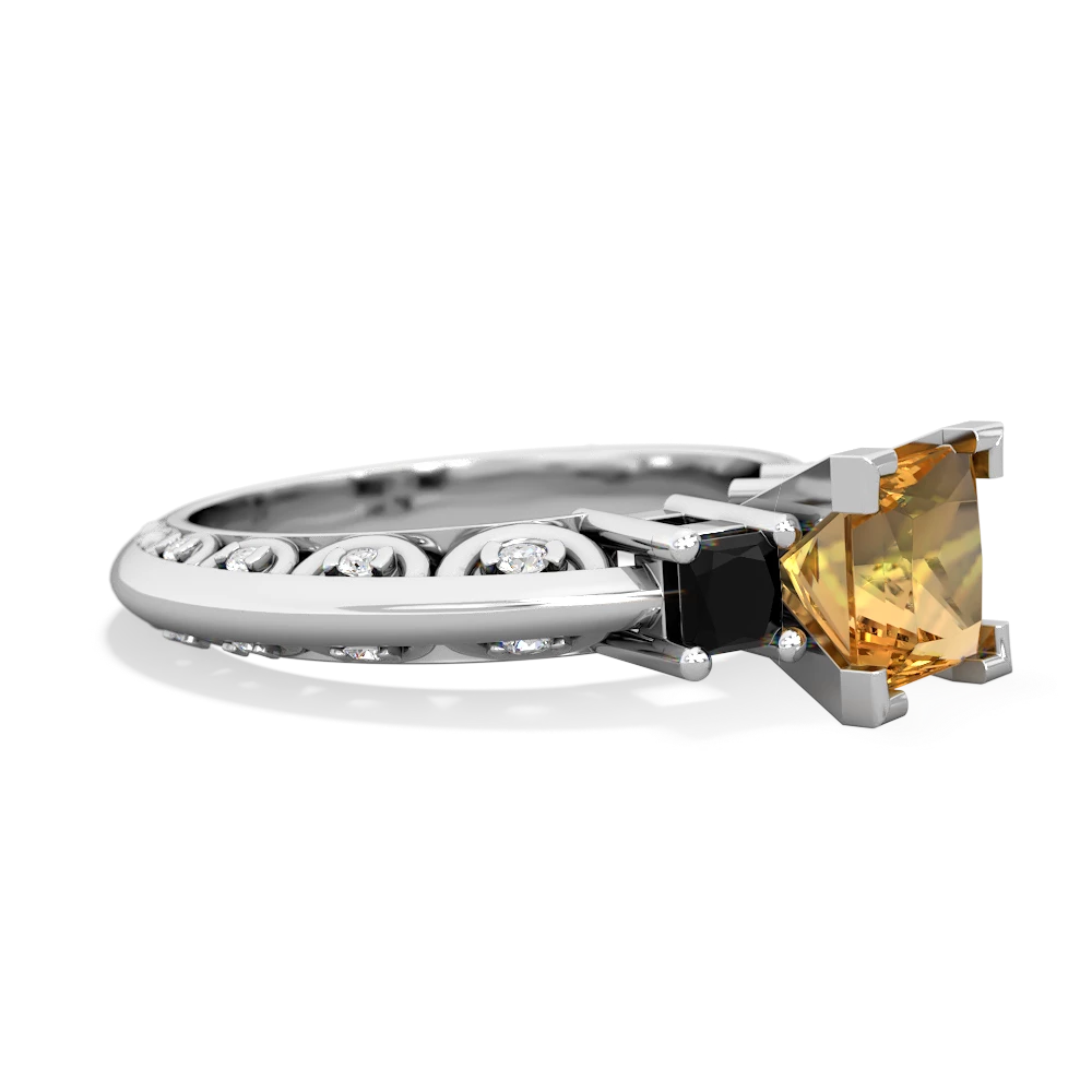 Citrine Eternal Embrace Engagement 14K White Gold ring C2001