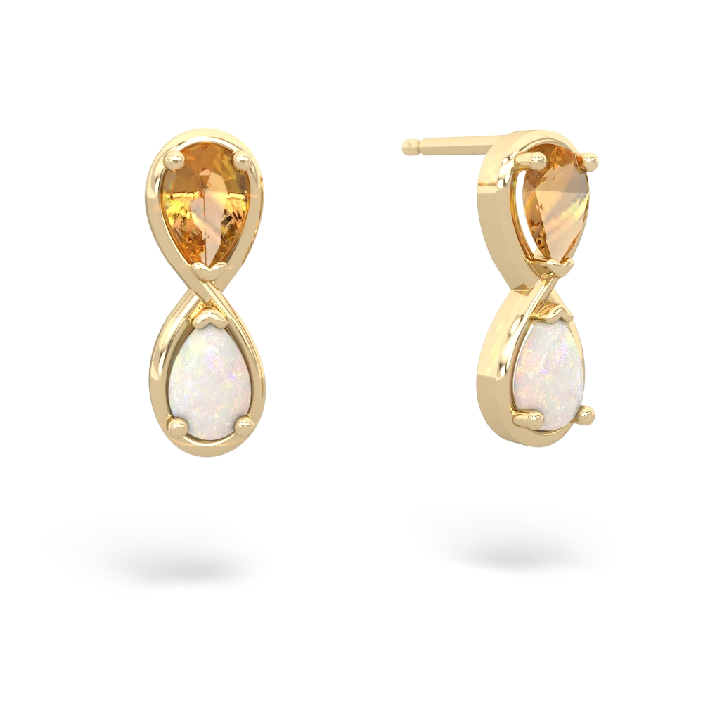 Citrine Infinity 14K Yellow Gold earrings E5050