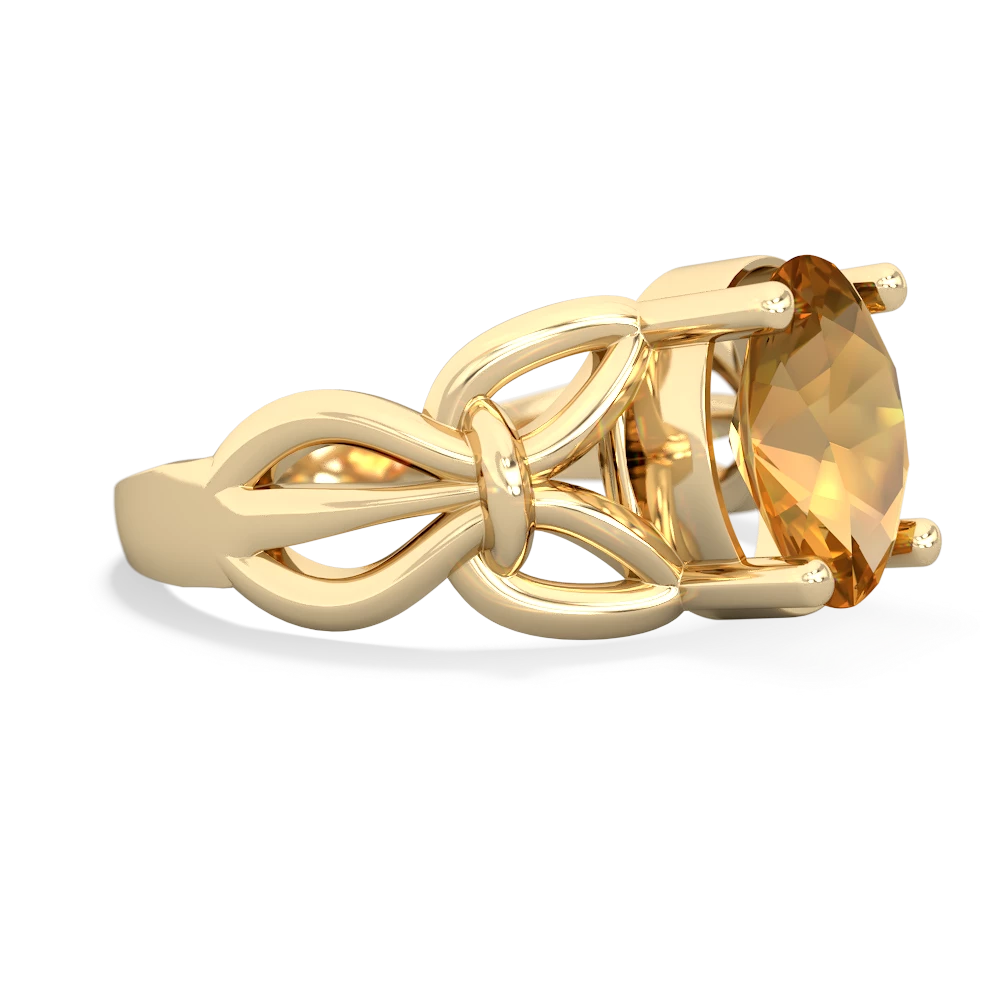 Citrine Celtic Knot Cocktail 14K Yellow Gold ring R2377