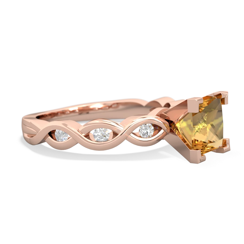 Citrine Infinity 6Mm Princess Engagement 14K Rose Gold ring R26316SQ