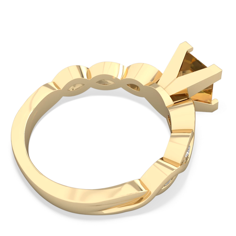 Citrine Infinity 6Mm Princess Engagement 14K Yellow Gold ring R26316SQ