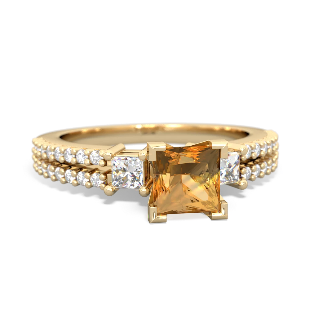Citrine Classic 5Mm Square Engagement 14K Yellow Gold ring R26435SQ