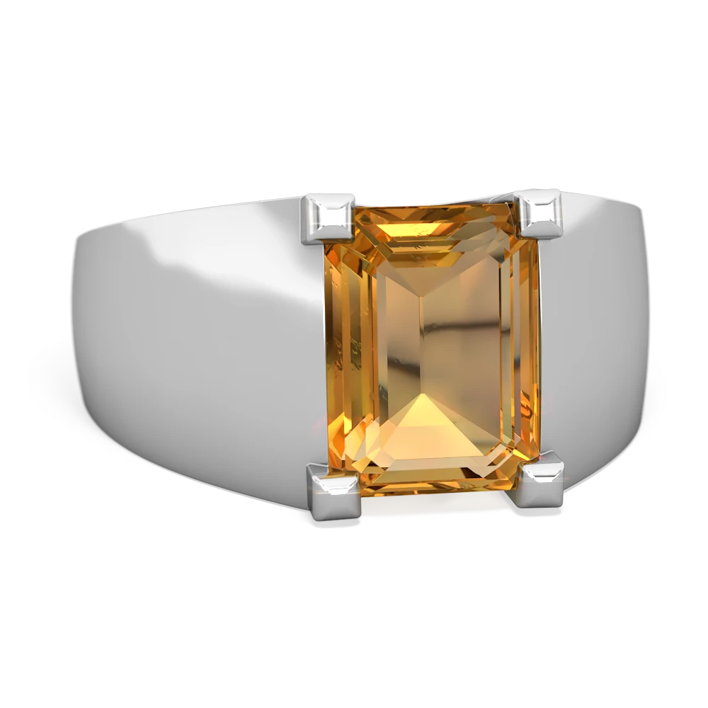 Citrine Men's 14K White Gold ring R1836